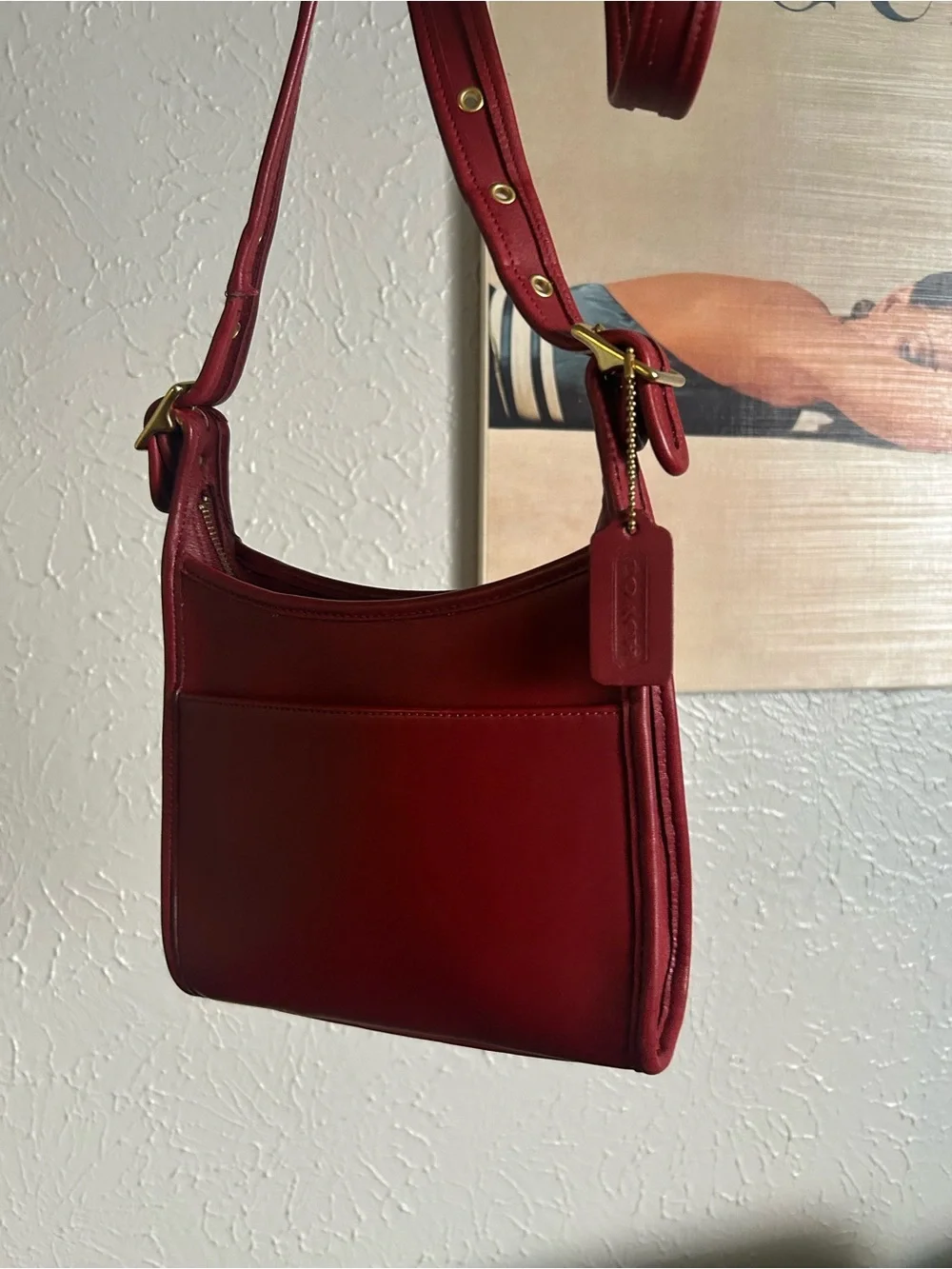 Vintage Red Coach Legacy Crossbody Bag #9997